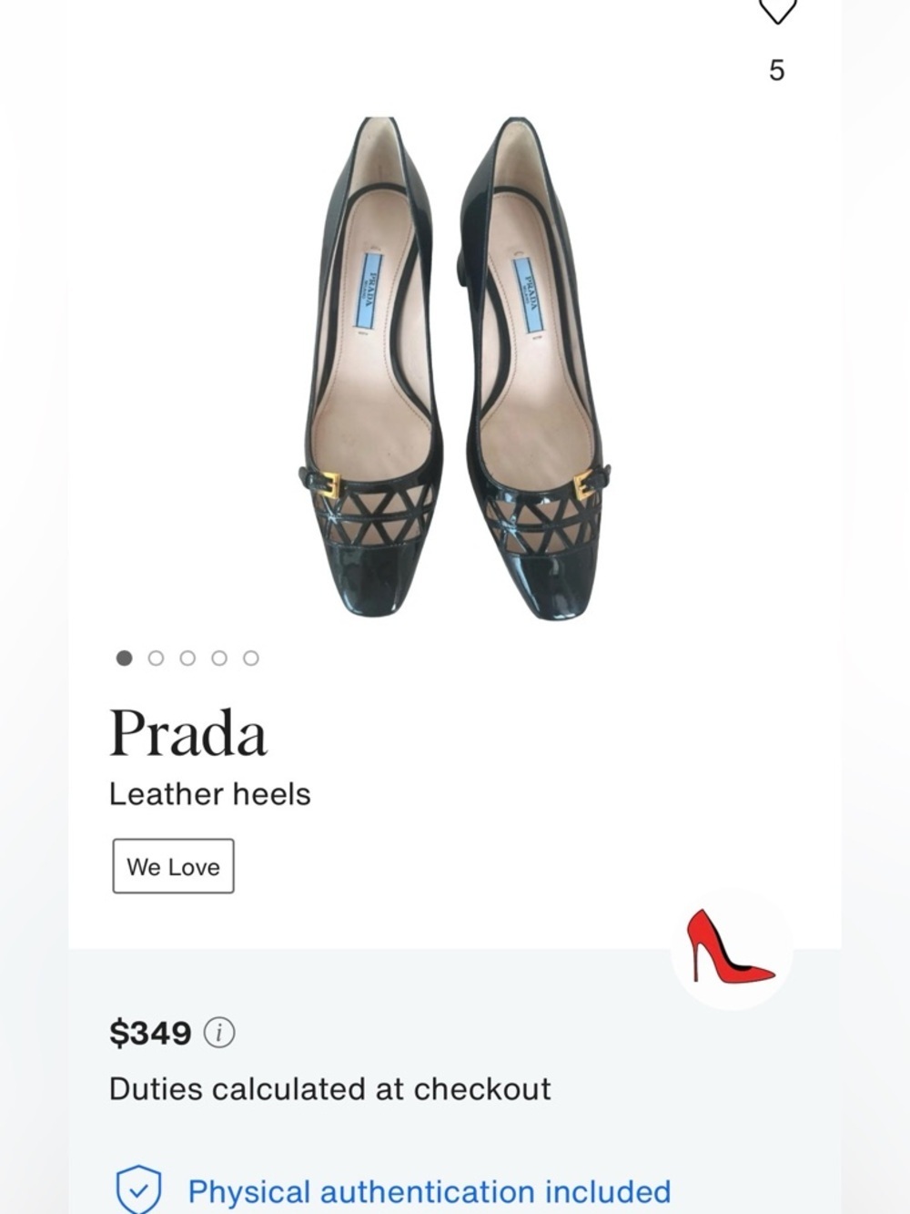 Prada patent leather 2 inch heel
